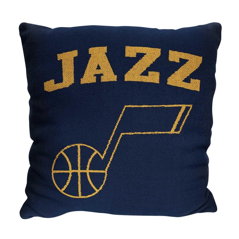 Northwest NBA Decorative Basketball Throw Pillow - Premium Poly-Spandex - 14"x14" - Home Decor with a Stylish Pillow (Utah Jazz - Navy)