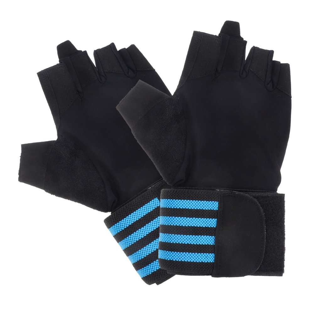 Beaupretty Comfortable Half-Finger Gloves Ice Silk Sun Protection Non-Slip Sports Gloves for Cycling Running Yoga Present for Friends