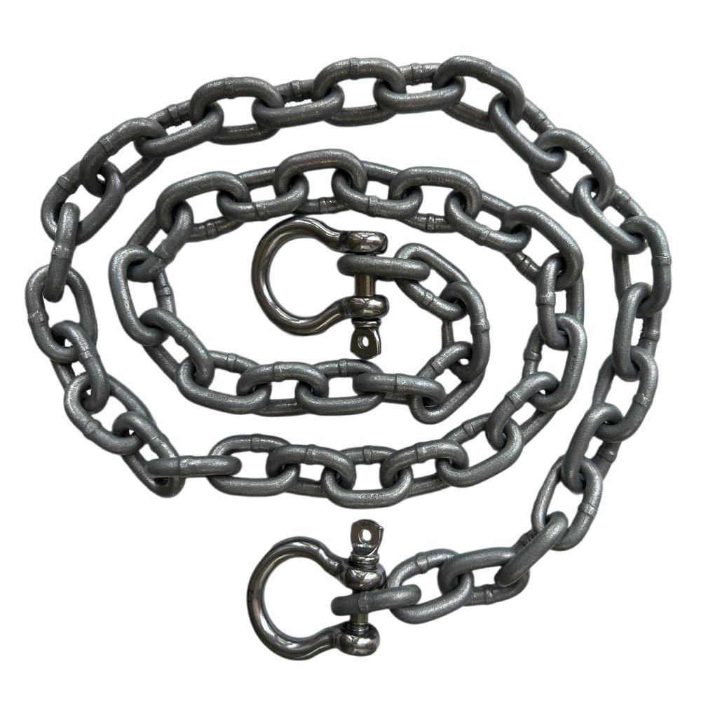 lifstar (2) 3/8" x 6ft Marine Anchor Chain with Shackles, Anti-Rust, Lead Chain for Boats, Fishing, Sailing Use, Grey Color (3/8, Grey, 2)