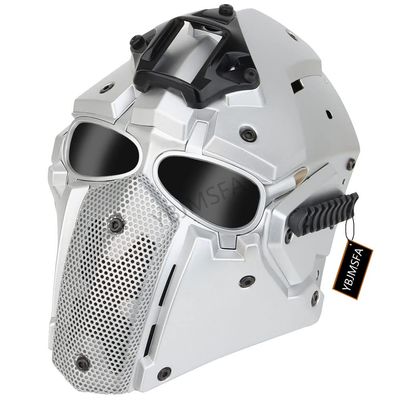 Helmet Mode Airsoft Mask with Goggles Side Rails and NVG Bracket Full Face Protection Full Face Mask