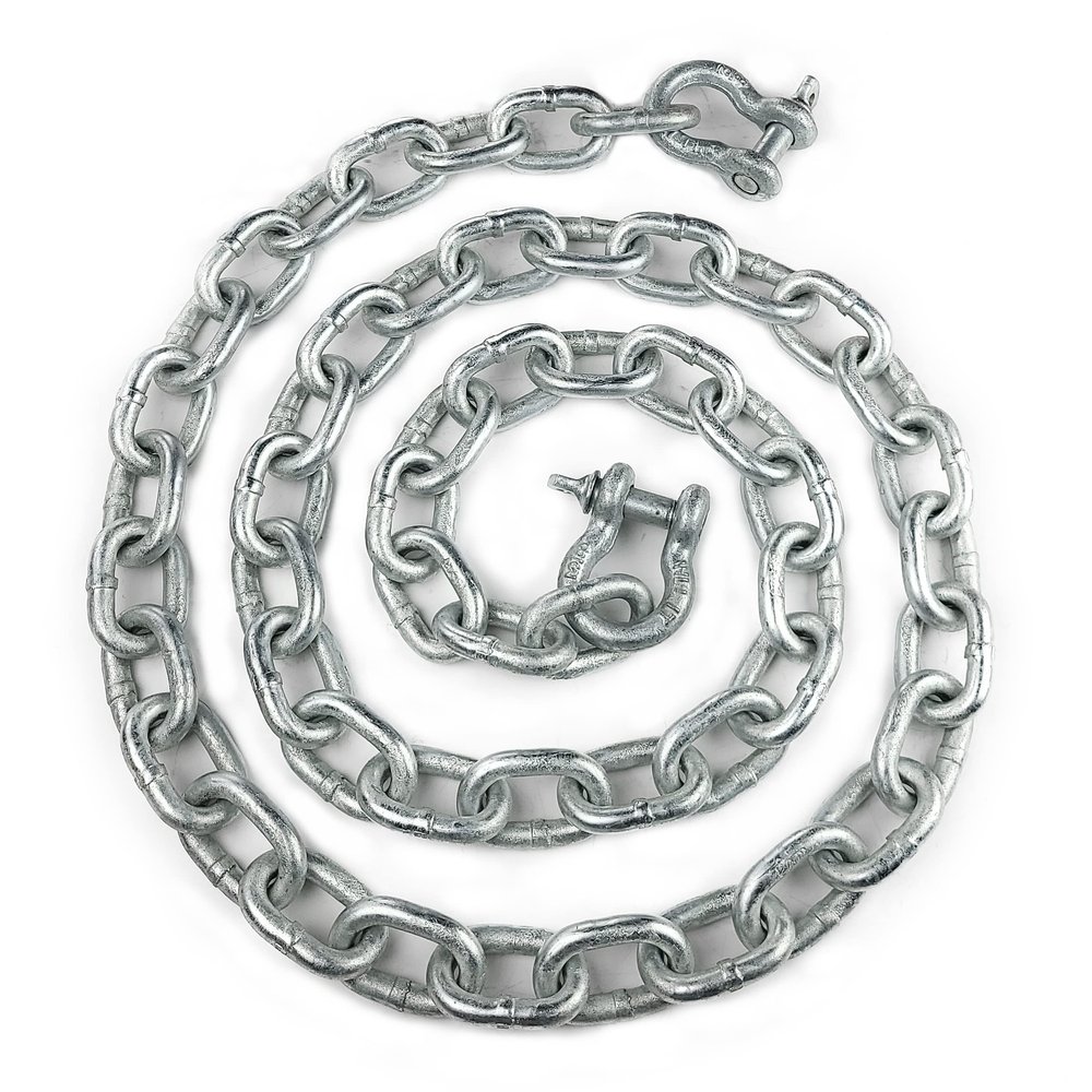 lifstar (2) 5/16" x 6ft Marine Anchor Chain with Shackles, Anti-Rust, Lead Chain for Boats, Fishing, Sailing Use, Grey Color(5/16-6FT, Grey, 2)