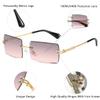 aisswzber Fashion Rimless Rectangle Sunglasses for Women Men Square Glasses Ultralight UV400 Eyewear Unisex 9031 view 2