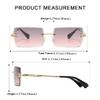 aisswzber Fashion Rimless Rectangle Sunglasses for Women Men Square Glasses Ultralight UV400 Eyewear Unisex 9031 view 4