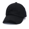 Classic Low Profile Patch Cotton Hat Men Women Distressed Baseball Cap Vintage Washed Dad Hat Unconstructed Plain Cap Black view 2