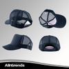ALLNTRENDS Dinosaur Trucker Hat Embroidered Cool Dino Graphic Summer Cap (Navy Blue) view 2