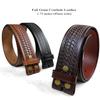 Belts.com Utility Uniform Work Belt w/Rectangle Center Bar Buckle One Piece Full Grain Leather Basketweave Embossed Belt 1-3/4"(45mm) Wide (Tan, 48) view 2