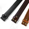 Belts.com Utility Uniform Work Belt w/Rectangle Center Bar Buckle One Piece Full Grain Leather Basketweave Embossed Belt 1-3/4"(45mm) Wide (Tan, 48) view 3