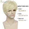BECUS Blonde Wig for Men Short, Platinum Blonde Wigs with Bangs, Straight Synthetic Cosplay Mens Wig, Realistic Costume Wigs for Halloween, Anime, Rockstar Party view 2