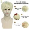 BECUS Blonde Wig for Men Short, Platinum Blonde Wigs with Bangs, Straight Synthetic Cosplay Mens Wig, Realistic Costume Wigs for Halloween, Anime, Rockstar Party view 3