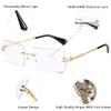 aisswzber Fashion Rimless Rectangle Sunglasses for Women Men Square Glasses Ultralight UV400 Eyewear Unisex 9031 view 2