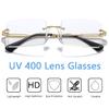 aisswzber Fashion Rimless Rectangle Sunglasses for Women Men Square Glasses Ultralight UV400 Eyewear Unisex 9031 view 3