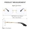 aisswzber Fashion Rimless Rectangle Sunglasses for Women Men Square Glasses Ultralight UV400 Eyewear Unisex 9031 view 4