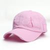 Classic Low Profile Patch Cotton Hat Men Women Distressed Baseball Cap Vintage Washed Dad Hat Unconstructed Plain Cap Pink view 2