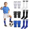 3 Pairs Youth Soccer Shin Guards - Impact Resistant Kids Soccer Shin Guards + 3 Pairs Long Soccer Socks - Flexible Football Shin Pads Shin Protectors for 6-15 Years Old Boys Girls Children Teenagers view 1