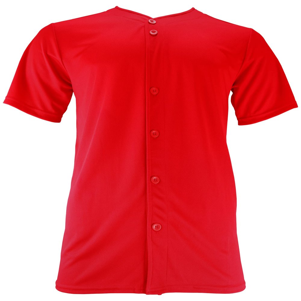Epic Men's Full Button Wicking Red Baseball Or Softball Jersey XL