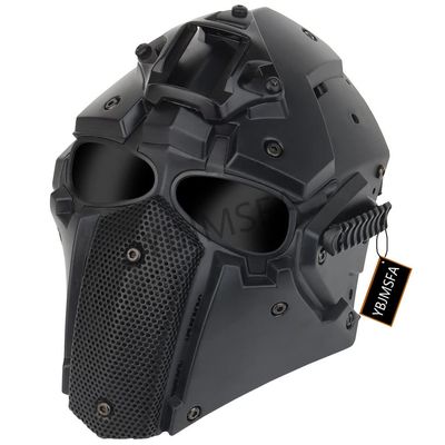Helmet Mode Airsoft Mask with Goggles Side Rails and NVG Bracket Full Face Protection Full Face Mask