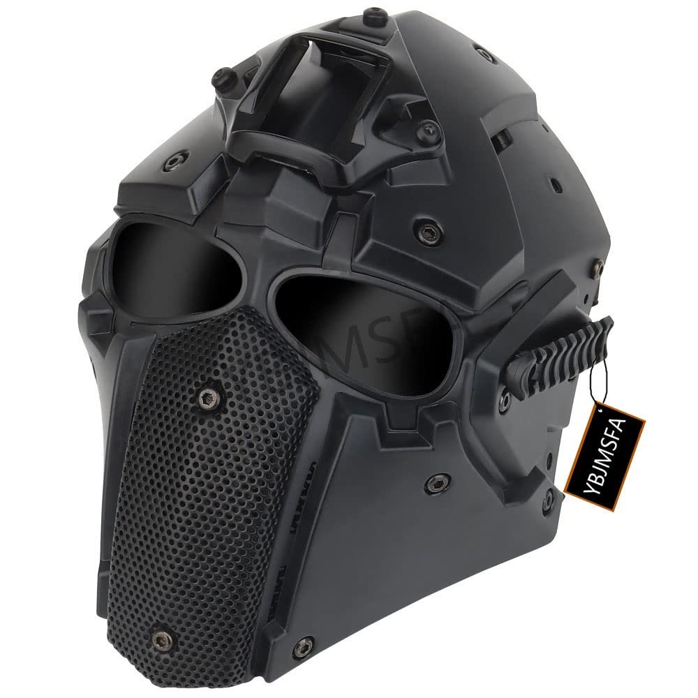 Helmet Mode Airsoft Mask with Goggles Side Rails and NVG Bracket Full Face Protection Full Face Mask