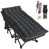 LILYPELLE Folding Camping Cot, Extra Wide Heavy Duty Sleeping Cots with Carry Bag, Double Layer Oxford Portable Travel Camp Cots for Home, Office Nap and Outdoor Beach view 1