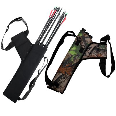 OBTOUTDOOR 3 Tubes Arrow Quiver Adjustable Black Camouflage Archery Bow Quiver Arrow Holder for Adults Bow Hunting Target Shooting (Black)