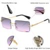 aisswzber Fashion Rimless Rectangle Sunglasses for Women Men Square Glasses Ultralight UV400 Eyewear Unisex 9031 view 2