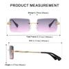 aisswzber Fashion Rimless Rectangle Sunglasses for Women Men Square Glasses Ultralight UV400 Eyewear Unisex 9031 view 4