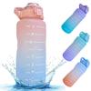 Grofilo 2Liter Water Bottle Gradiant Color With Straw And Motivational Bottle Portable Mouth And Flip To Open Lid One Hand Drink For Gym, Yoga, Travel And Any Other Use - Multicolor (Pack Of 1) view 1