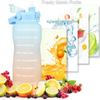 Grofilo 2Liter Water Bottle Gradiant Color With Straw And Motivational Bottle Portable Mouth And Flip To Open Lid One Hand Drink For Gym, Yoga, Travel And Any Other Use - Multicolor (Pack Of 1) view 3
