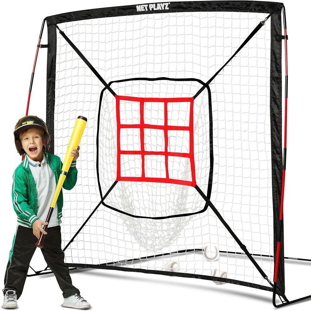 Baseball Net - Pitching Net/Hitting Net Batting Practice, Training Tools - Baseball Gifts for Kids, Children & Teens,Black
