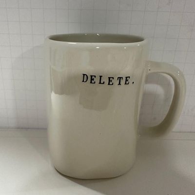 Rae Dunn DELETE Mug - Ceramic - Dishwasher and Microwave safe