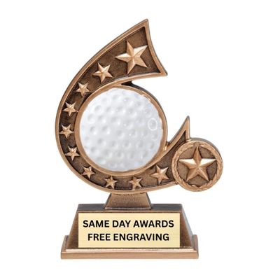 Same Day Awards Comet Series Sports Trophy  Star Design Resin Award on Base with Custom Engraving  Recognition for Athletes, Teams, MVPs, Tournaments & Competitions