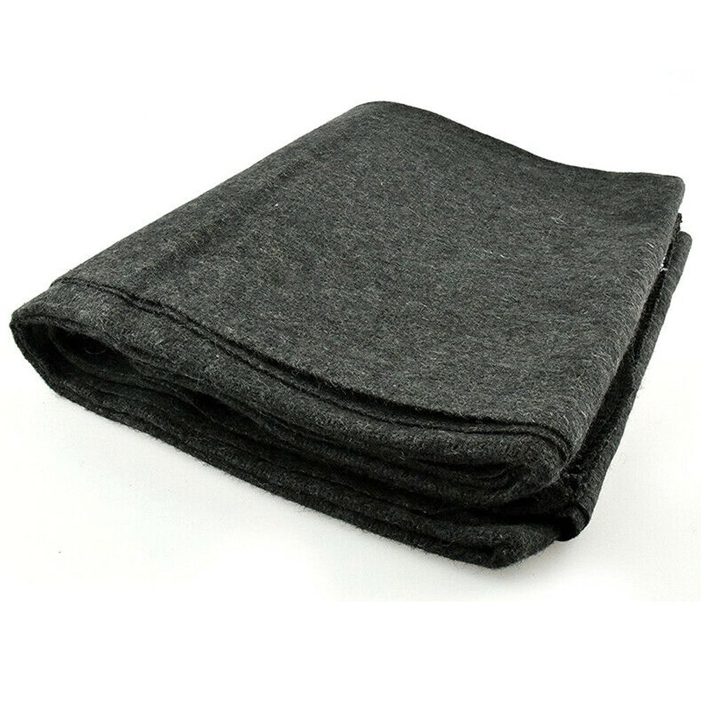 1 Wool Blanket Outdoor Cover Military Camping Survival Warm 51"x80" 2lbs Large Outdoors Camping Stadium Blanket Picnics Travel Moving Survival Kit Camp Sleeping Outdoor Furniture Blanket Car Home