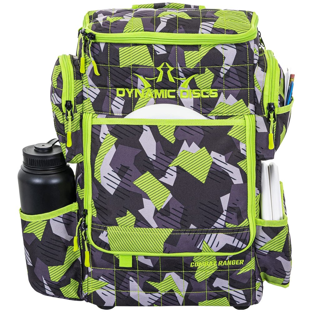 Dynamic Discs Combat Ranger Disc Golf Backpack | Large Bag with Putter Pouch | 20+ Capacity | Frisbee Golf Accessories for Men (Electric Camo)