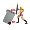 Miniature Gray Trash Can with Lid & Wheels for Wrestling Action Figures view 3