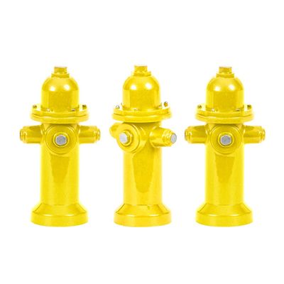 Set of 3 Yellow Fire Hydrants for Wrestling Action Figures