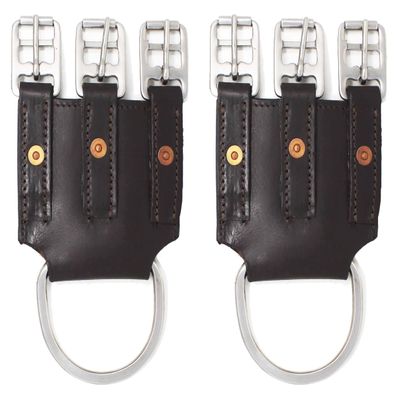 CHALLENGER Horse Set of 2 Brown Leather Western English 3 Buckle Girth Converter 403GC04BR