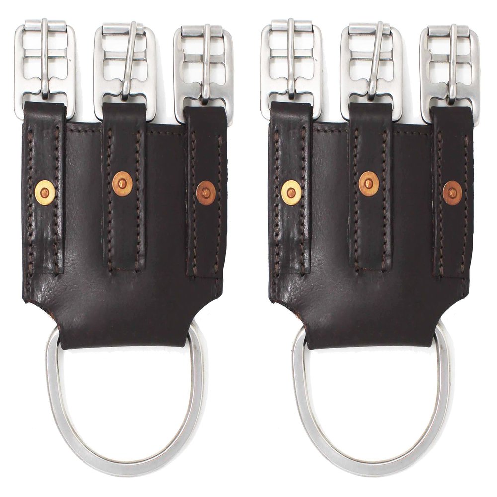 CHALLENGER Horse Set of 2 Brown Leather Western English 3 Buckle Girth Converter 403GC04BR
