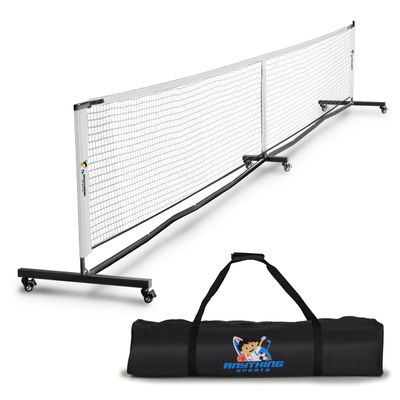 Deluxe Heavy Duty Pickleball Net with Wheels  Regulation Size Portable Net System with Lockable Wheels & Wheeled Carry Case | Tournament-Ready, Fast Setup | Backyard, Driveway, Gym & Court Use
