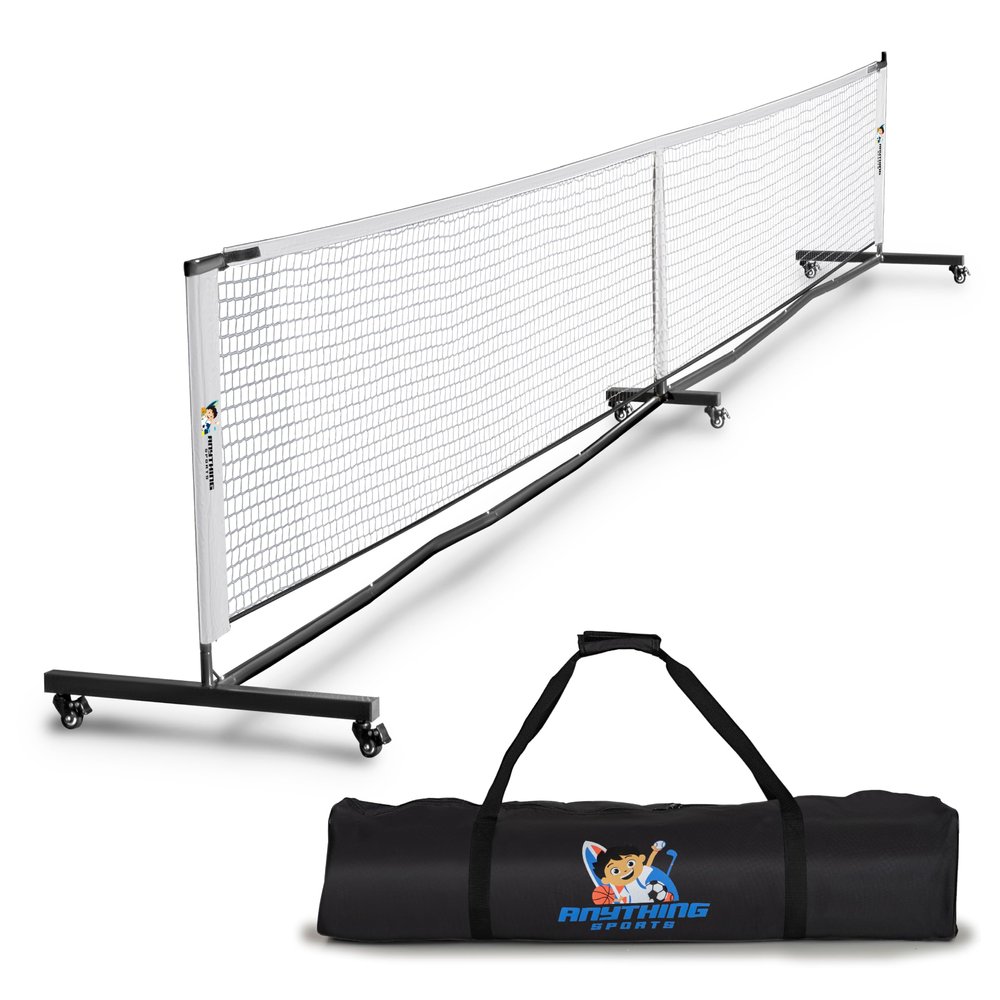 Deluxe Heavy Duty Pickleball Net with Wheels  Regulation Size Portable Net System with Lockable Wheels & Wheeled Carry Case | Tournament-Ready, Fast Setup | Backyard, Driveway, Gym & Court Use