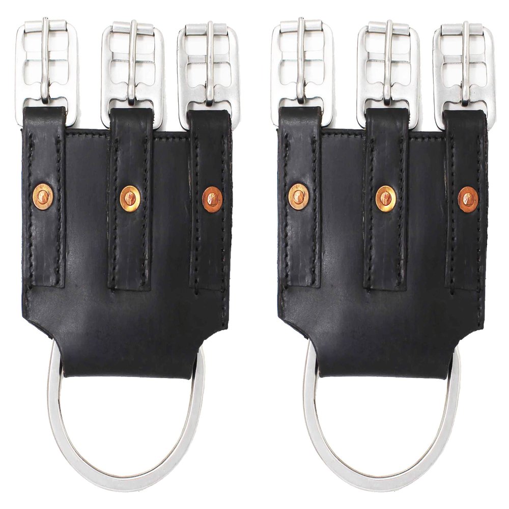 CHALLENGER Horse Set of 2 Black Leather Western English 3 Buckle Girth Converter 403GC04BK