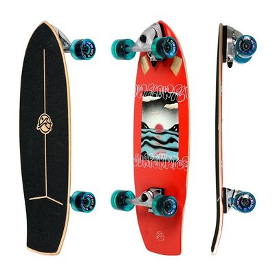 Flow Surf Skates Cruiser - 29"x10" 7-Ply North American Maple Deck, Carving Truck, Fully Assembled, Supports up to 275 lbs for Surf-Like Carving