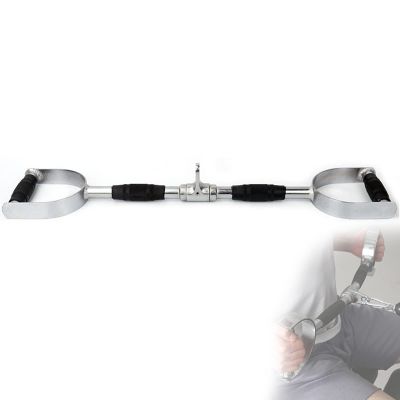 DYK&NX Double D Grip Revolving Curl Bar,Tricep Press Down Bar LAT Pull Down Bar Handle Attachment, High Intensity, Good Training Effect for Arm Strength Training Combination