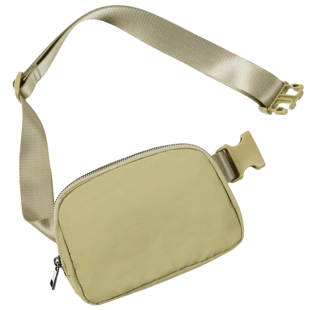 ODODOS Unisex Mini Belt Bag with Adjustable Strap Small Fanny Pack for Workout Running Traveling Hiking, Khaki Green