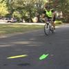 RouteArrows Roll of 50 Arrow Stickers (Green) Hi-Viz Removable Eco-Friendly Directional Arrows for Outdoor Pavement Stress Free Route Marking Perfect for 5k 10k Make Participants Feel Safe & Happy view 3