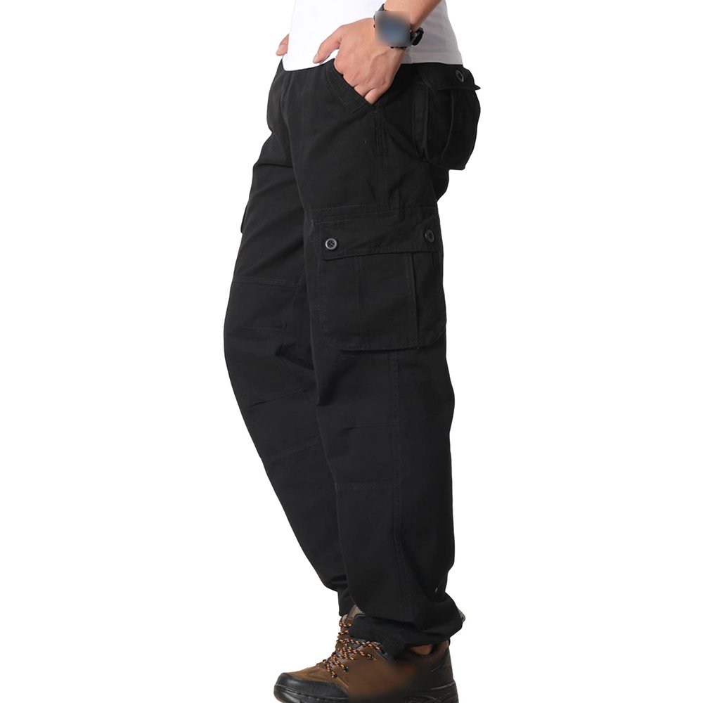 Men's Outdoor Military Cargo Trousers Lightweight Multi Pocket Hiking Pants Wild Army Combat Tactical Pant (Black 2,38)