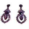 Rose Gold Tone Tone Art Deco Antique Vintage Retro Style Lavender Purple Lilac Amethyst Rhinestone Clip-On Earrings view 1