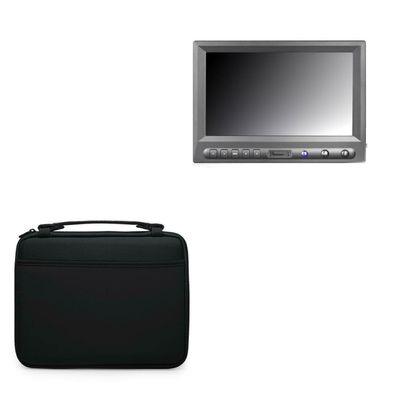 BoxWave Case Compatible with Avinair AV-FPV-819W - Hard Shell Briefcase, Slim Messenger Bag Briefcase Cover Side Pockets - Jet Black