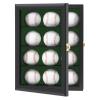 Verani 12 Baseball Display Case Cabinet Rack for Baseball Shadow Box with UV Protection Acrylic Door ,Wall Mount Display Cabinet for Baseball Enthusiast Collectible (Black) view 1