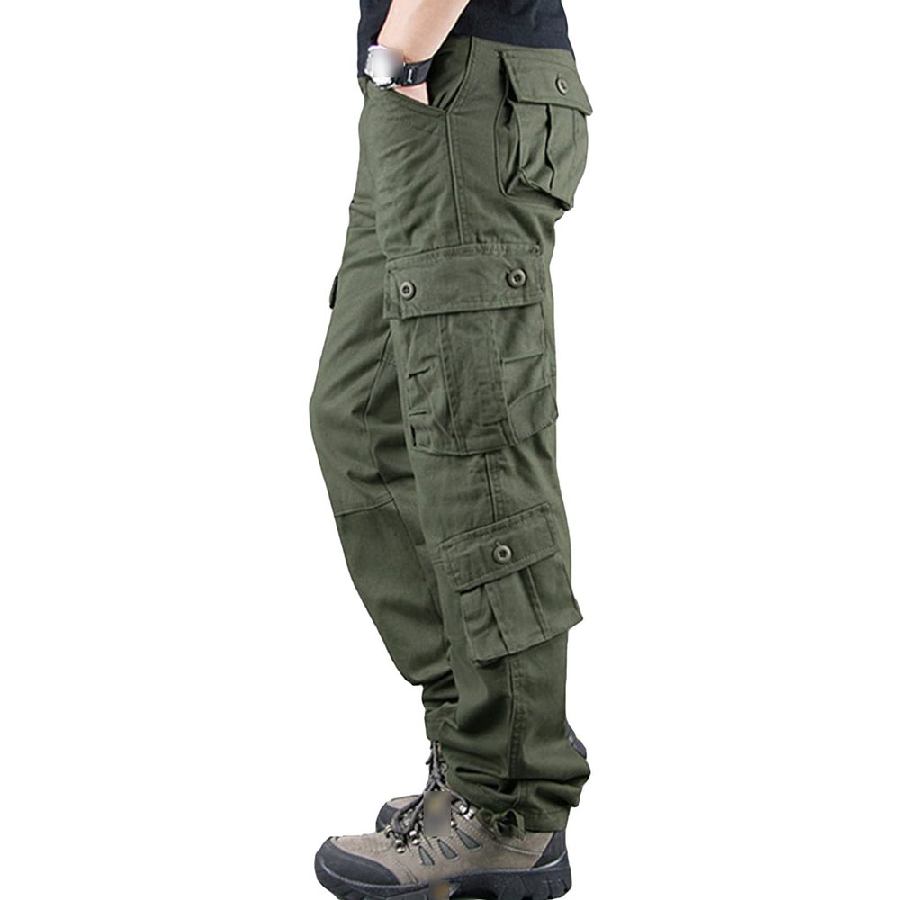 Men's Outdoor Military Cargo Trousers Lightweight Multi Pocket Hiking Pants Wild Army Combat Tactical Pant (Green 1,36)