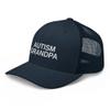 Autism Grandpa Gift Autism Awareness Puzzle Support Family Trucker Cap Mesh Hat Adjustable Navy view 4