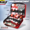 WYNEX Tactical Molle Admin Pouch of Laser Cut Design, Utility Pouches Molle Attachment Military Medical EMT Organizer with Map Pocket EDC EMT Pack IFAK Tool Holder Universal U.S.A Patch Included Red view 3